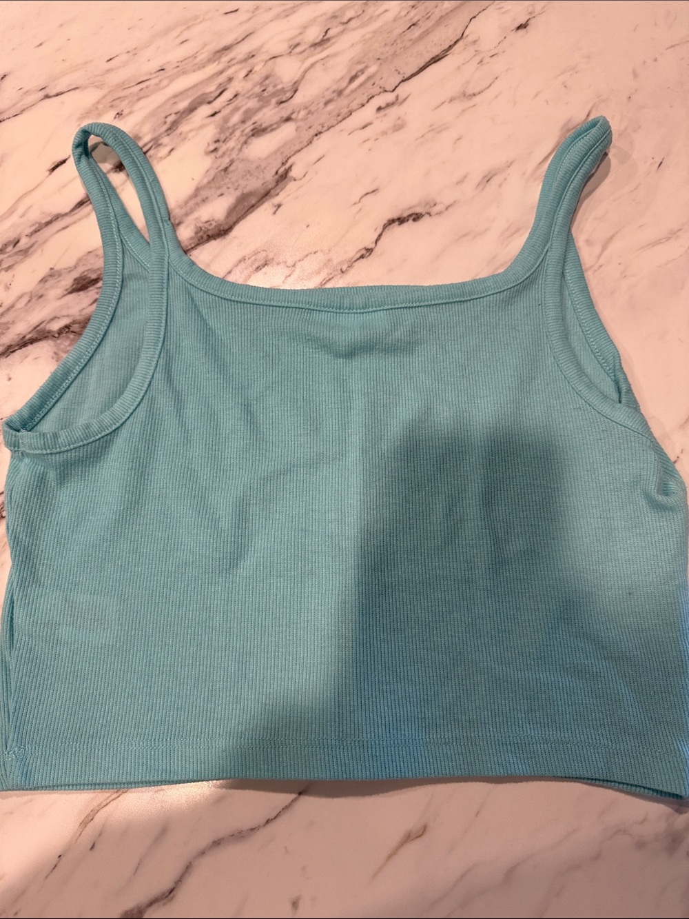 Colsie Aqua Ribbed Crop Tank - Picture 3 of 3